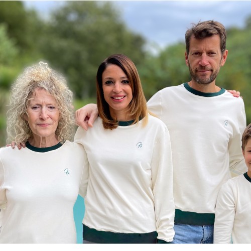 SWEAT DOUDOU BLANC CASSE